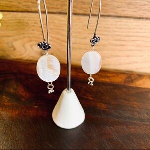 Handmade Sterling Silver and Shell Danglers